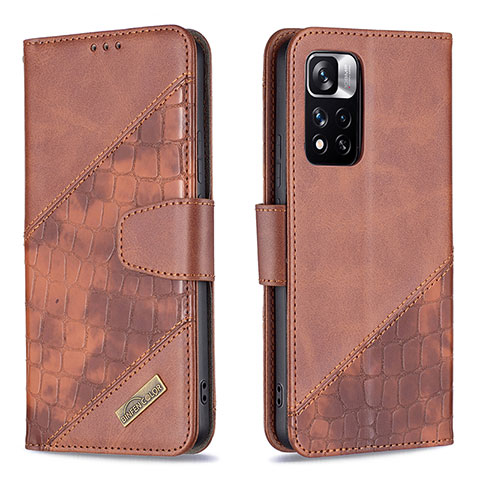 Funda de Cuero Cartera con Soporte Carcasa B03F para Xiaomi Mi 11i 5G (2022) Marron