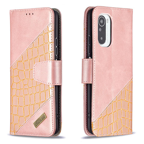 Funda de Cuero Cartera con Soporte Carcasa B03F para Xiaomi Mi 11X 5G Oro Rosa