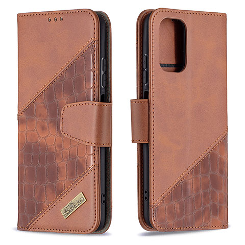 Funda de Cuero Cartera con Soporte Carcasa B03F para Xiaomi Redmi Note 10S 4G Marron