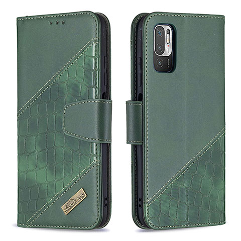 Funda de Cuero Cartera con Soporte Carcasa B03F para Xiaomi Redmi Note 11 SE 5G Verde