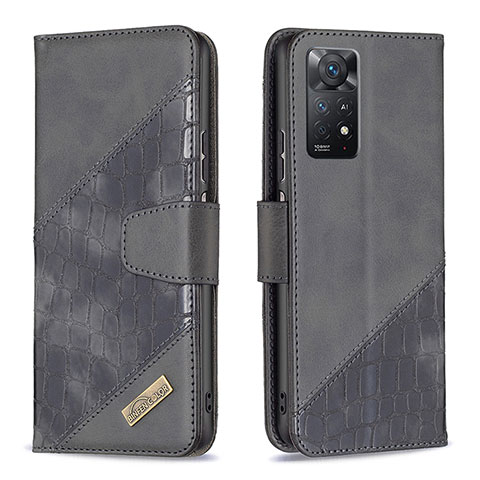 Funda de Cuero Cartera con Soporte Carcasa B03F para Xiaomi Redmi Note 12 Pro 4G Negro