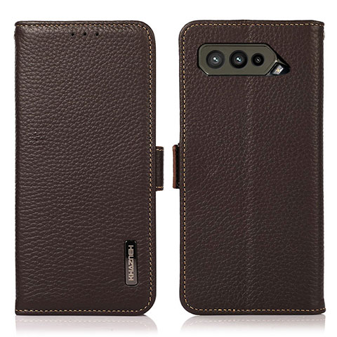 Funda de Cuero Cartera con Soporte Carcasa B03H para Asus ROG Phone 5 Ultimate Marron