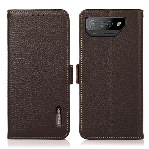 Funda de Cuero Cartera con Soporte Carcasa B03H para Asus ROG Phone 7 Pro Marron