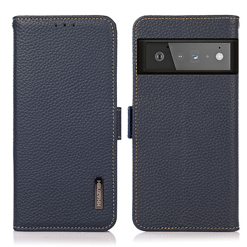 Funda de Cuero Cartera con Soporte Carcasa B03H para Google Pixel 6 Pro 5G Azul