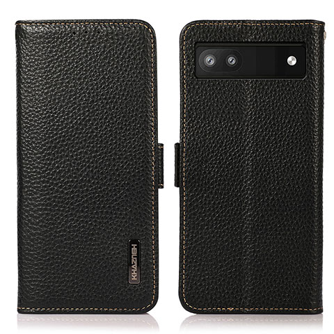 Funda de Cuero Cartera con Soporte Carcasa B03H para Google Pixel 6a 5G Negro