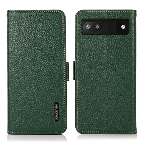 Funda de Cuero Cartera con Soporte Carcasa B03H para Google Pixel 6a 5G Verde