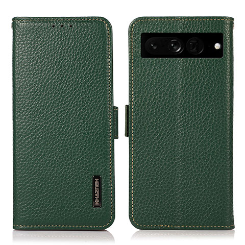 Funda de Cuero Cartera con Soporte Carcasa B03H para Google Pixel 7 Pro 5G Verde