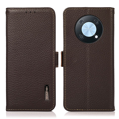 Funda de Cuero Cartera con Soporte Carcasa B03H para Huawei Enjoy 50 Pro Marron