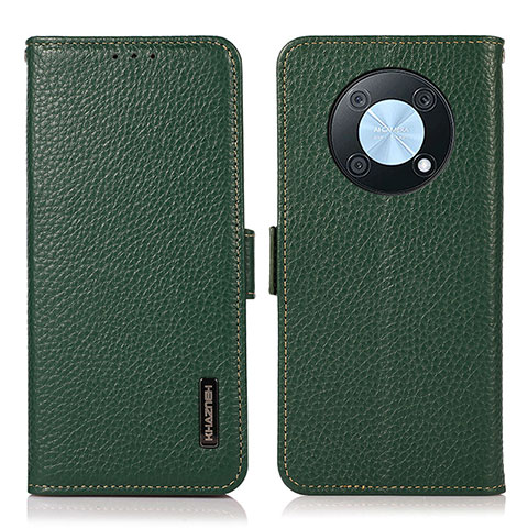 Funda de Cuero Cartera con Soporte Carcasa B03H para Huawei Enjoy 50 Pro Verde