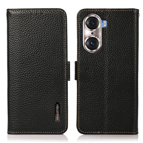 Funda de Cuero Cartera con Soporte Carcasa B03H para Huawei Honor 60 5G Negro