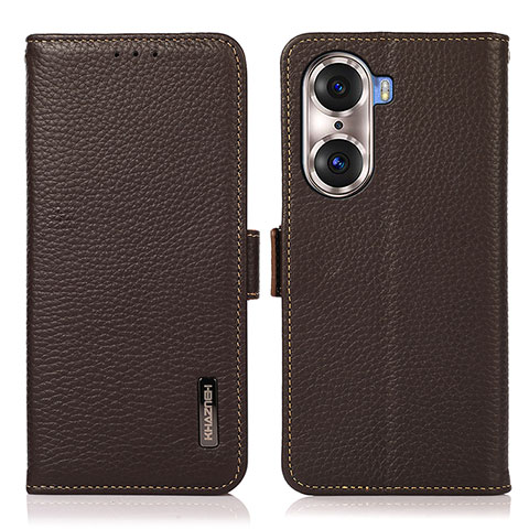 Funda de Cuero Cartera con Soporte Carcasa B03H para Huawei Honor 60 Pro 5G Marron