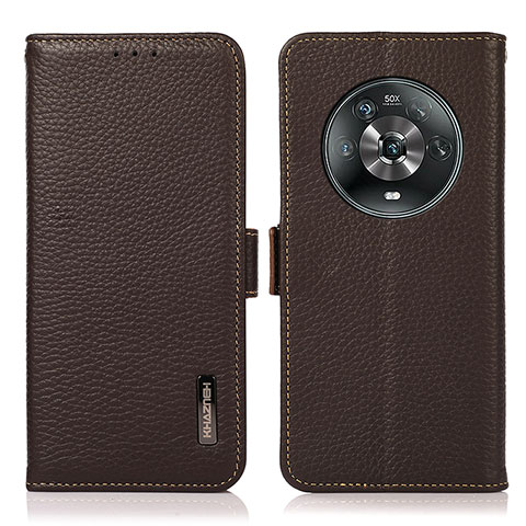 Funda de Cuero Cartera con Soporte Carcasa B03H para Huawei Honor Magic4 5G Marron