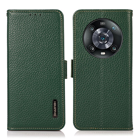 Funda de Cuero Cartera con Soporte Carcasa B03H para Huawei Honor Magic4 Pro 5G Verde