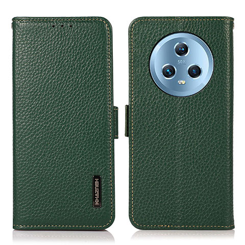 Funda de Cuero Cartera con Soporte Carcasa B03H para Huawei Honor Magic5 5G Verde