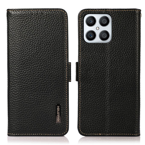 Funda de Cuero Cartera con Soporte Carcasa B03H para Huawei Honor X8 4G Negro