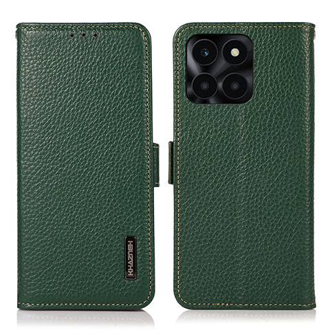 Funda de Cuero Cartera con Soporte Carcasa B03H para Huawei Honor X8b Verde