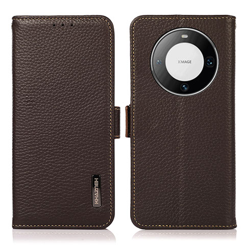 Funda de Cuero Cartera con Soporte Carcasa B03H para Huawei Mate 60 Pro+ Plus Marron