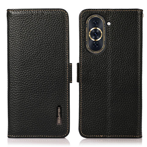 Funda de Cuero Cartera con Soporte Carcasa B03H para Huawei Nova 10 Negro