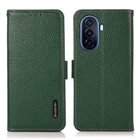 Funda de Cuero Cartera con Soporte Carcasa B03H para Huawei Nova Y70 Verde