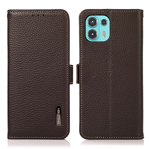 Funda de Cuero Cartera con Soporte Carcasa B03H para Motorola Moto Edge 20 Lite 5G Marron