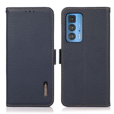 Funda de Cuero Cartera con Soporte Carcasa B03H para Motorola Moto Edge 20 Pro 5G Azul