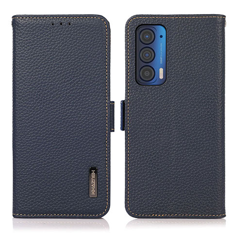 Funda de Cuero Cartera con Soporte Carcasa B03H para Motorola Moto Edge (2021) 5G Azul