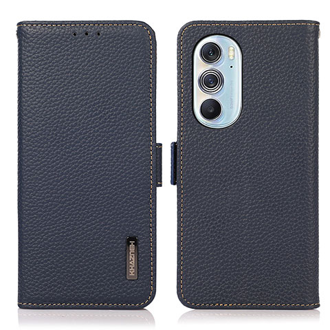 Funda de Cuero Cartera con Soporte Carcasa B03H para Motorola Moto Edge 30 Pro 5G Azul