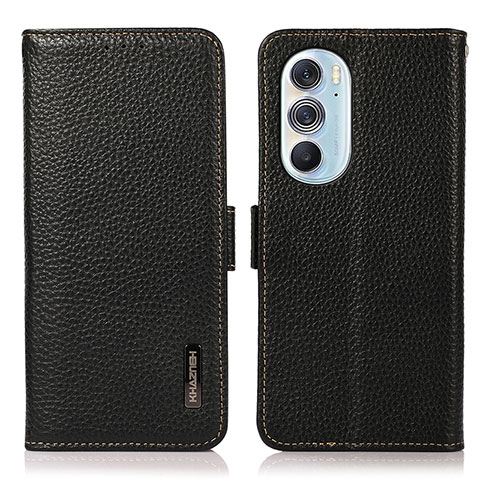 Funda de Cuero Cartera con Soporte Carcasa B03H para Motorola Moto Edge 30 Pro 5G Negro