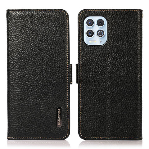 Funda de Cuero Cartera con Soporte Carcasa B03H para Motorola Moto Edge S 5G Negro