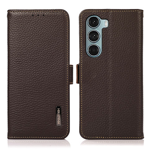 Funda de Cuero Cartera con Soporte Carcasa B03H para Motorola Moto Edge S30 5G Marron