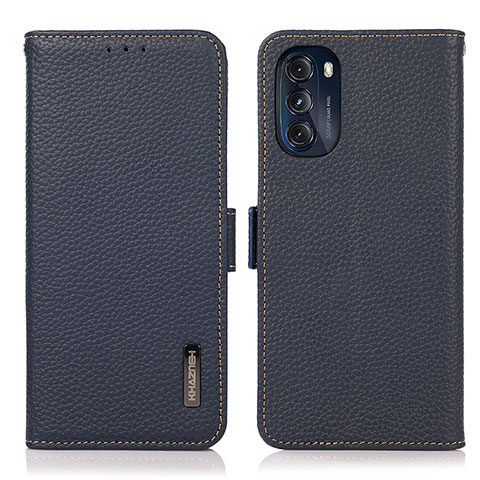 Funda de Cuero Cartera con Soporte Carcasa B03H para Motorola Moto G 5G (2022) Azul