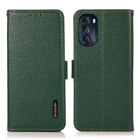 Funda de Cuero Cartera con Soporte Carcasa B03H para Motorola Moto G 5G (2022) Verde