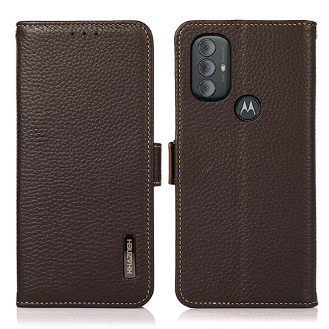 Funda de Cuero Cartera con Soporte Carcasa B03H para Motorola Moto G Play (2023) Marron