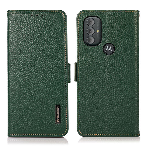 Funda de Cuero Cartera con Soporte Carcasa B03H para Motorola Moto G Play Gen 2 Verde