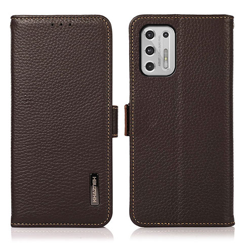 Funda de Cuero Cartera con Soporte Carcasa B03H para Motorola Moto G Stylus (2021) Marron