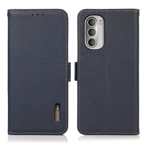 Funda de Cuero Cartera con Soporte Carcasa B03H para Motorola Moto G Stylus (2022) 4G Azul