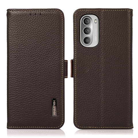 Funda de Cuero Cartera con Soporte Carcasa B03H para Motorola Moto G Stylus (2022) 4G Marron