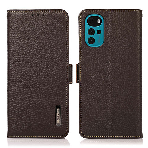 Funda de Cuero Cartera con Soporte Carcasa B03H para Motorola Moto G22 Marron