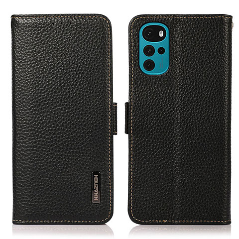 Funda de Cuero Cartera con Soporte Carcasa B03H para Motorola Moto G22 Negro