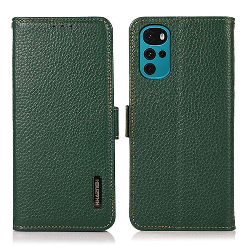 Funda de Cuero Cartera con Soporte Carcasa B03H para Motorola Moto G22 Verde