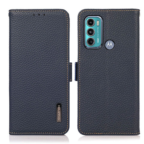 Funda de Cuero Cartera con Soporte Carcasa B03H para Motorola Moto G40 Fusion Azul