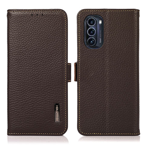 Funda de Cuero Cartera con Soporte Carcasa B03H para Motorola Moto G52j 5G Marron