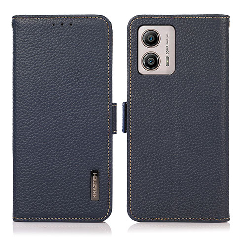 Funda de Cuero Cartera con Soporte Carcasa B03H para Motorola Moto G53 5G Azul