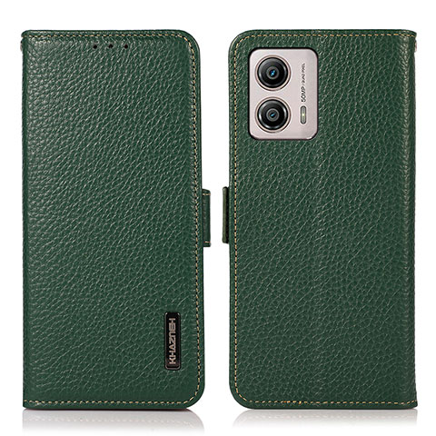 Funda de Cuero Cartera con Soporte Carcasa B03H para Motorola Moto G53 5G Verde