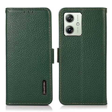 Funda de Cuero Cartera con Soporte Carcasa B03H para Motorola Moto G54 5G Verde