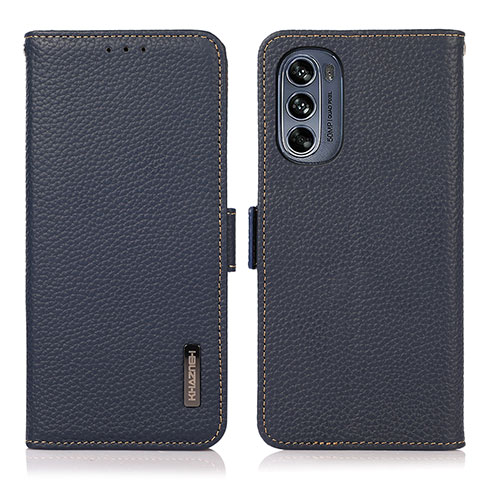 Funda de Cuero Cartera con Soporte Carcasa B03H para Motorola Moto G62 5G Azul