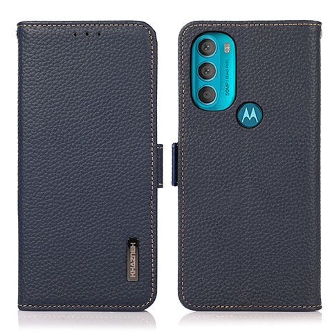 Funda de Cuero Cartera con Soporte Carcasa B03H para Motorola Moto G71 5G Azul