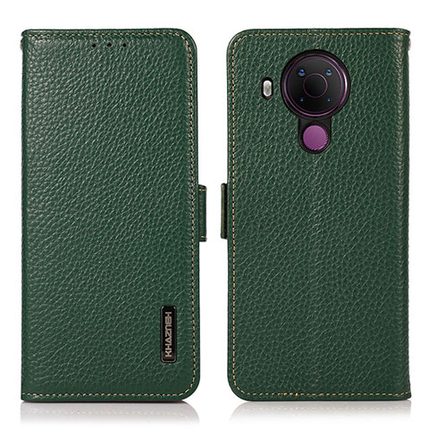 Funda de Cuero Cartera con Soporte Carcasa B03H para Nokia 5.4 Verde