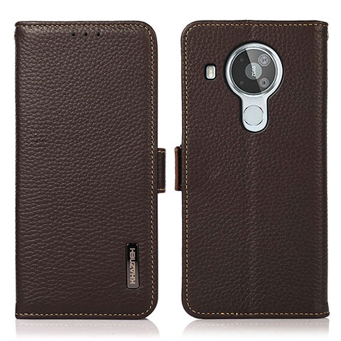 Funda de Cuero Cartera con Soporte Carcasa B03H para Nokia 7.3 Marron