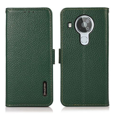 Funda de Cuero Cartera con Soporte Carcasa B03H para Nokia 7.3 Verde